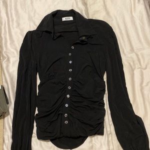 Black Moschino Ruched Shirt